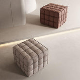 Simplistic Square Solid Color Cube Ottoman Blue